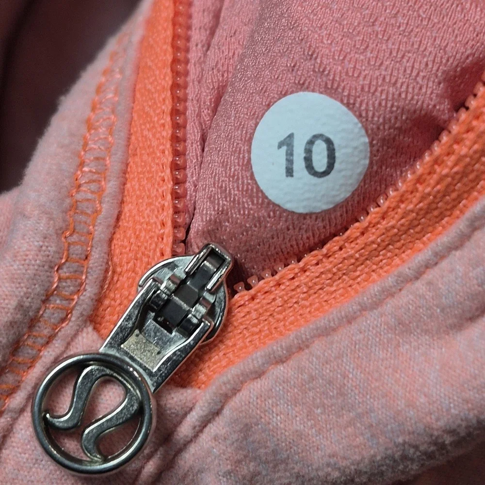 Lululemon Love Some Run Women's 10 Heathered Peach 1/4 Zip Pullover Top